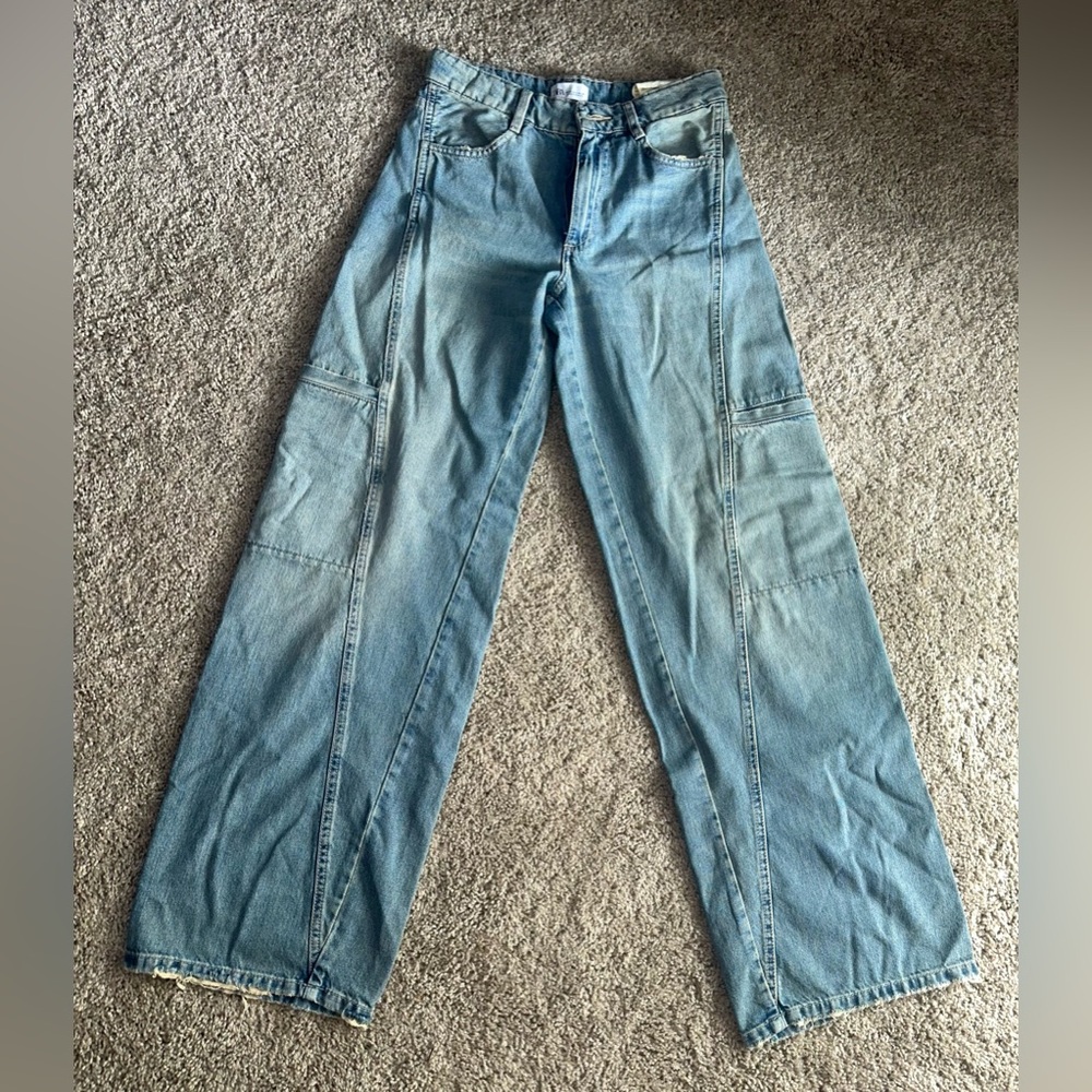 Zara denim wide leg jeans